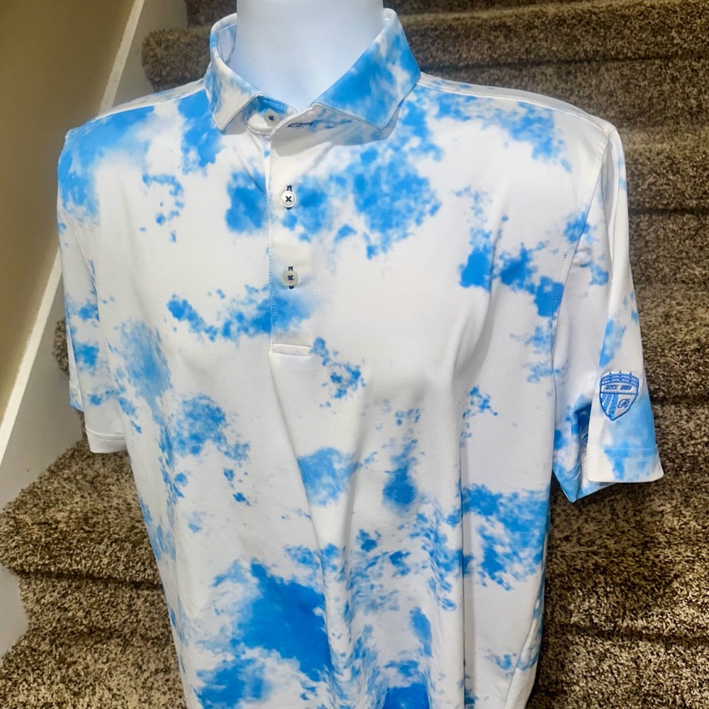 Stunning men’s *Stitch* light wicking casual golf ⛳️ polo shirt - M - mint!